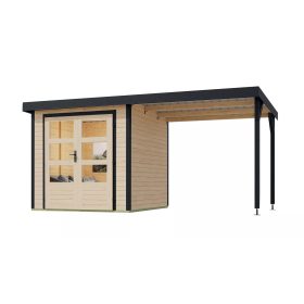   hibrid kerti ház KARIBU JUPITER 2A (93424) natur / antracit + menedék 219 cm LG4031