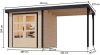 hibrid kerti ház KARIBU JUPITER 2A (93424) natur / antracit + menedék 219 cm LG4031
