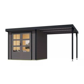   hibrid kerti ház KARIBU JUPITER 2B (93428) terragrau / antracit + menedék 219 cm LG4037