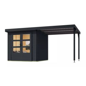   hibrid kerti ház KARIBU JUPITER 2C (93431) antracit / antracit + menedék 219 cm LG4043