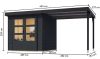 hibrid kerti ház KARIBU JUPITER 2C (93431) antracit / antracit + menedék 219 cm LG4043