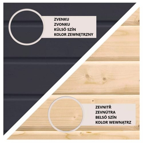hibrid kerti ház KARIBU JUPITER 2C (93431) antracit / antracit + menedék 219 cm LG4043