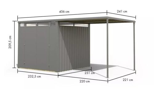 bádog kerti ház KARIBU CALLISTO 2 (98015) szürke LG4069