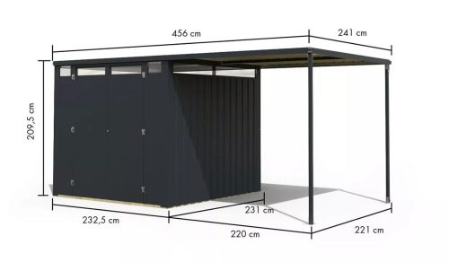 bádog kerti ház KARIBU CALLISTO 2 (98016) antracit LG4070