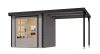 hibrid kerti ház KARIBU JUPITER 2D (93434) világosszürke / antracit + menedék 219 cm LG4082