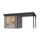 hibrid kerti ház KARIBU JUPITER 2D (93434) világosszürke / antracit + menedék 219 cm LG4082