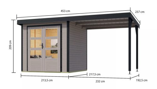 hibrid kerti ház KARIBU JUPITER D (93434) világosszürke / antracit LG4082