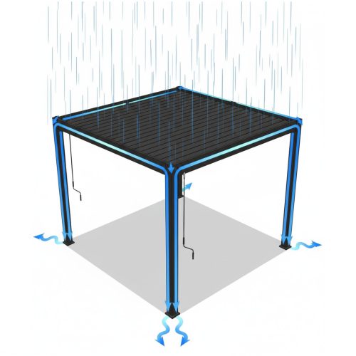 alumínium bioklimatikus pergola LANITPLAST PREMIUM 3x3 m LG4088