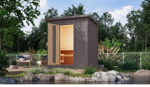 finn szauna KARIBU HYTTI 1 (97703) terragrau LG4123