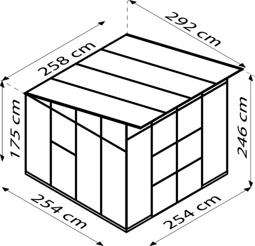 üvegház VITAVIA PLAYA 7600 PC 6 mm fekete színű LG4127