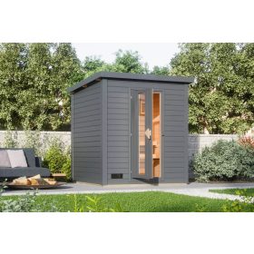 finn szauna KARIBU HYTTI 2 (97707) terragrau LG4145