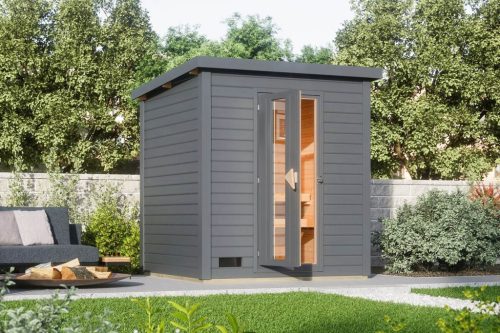 finn szauna KARIBU HYTTI 2 (97707) terragrau LG4145