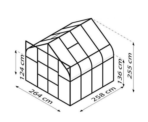 üvegház VITAVIA DIANA 6700 PC 4 mm fekete színű LG4217