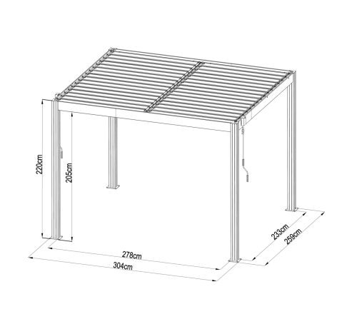 bioklimatikus pergola LANITPLAST BASIC 3x2,5 m LG4288