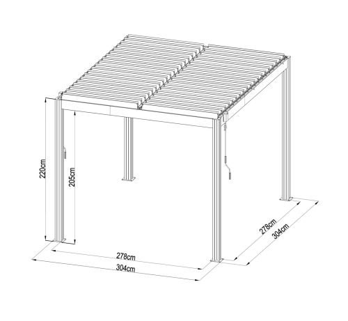 bioklimatikus pergola LANITPLAST BASIC 3x3 m LG4292