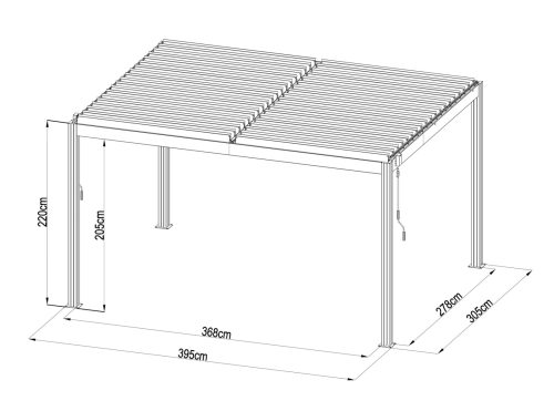 bioklimatikus pergola LANITPLAST BASIC 4x3 m LG4293