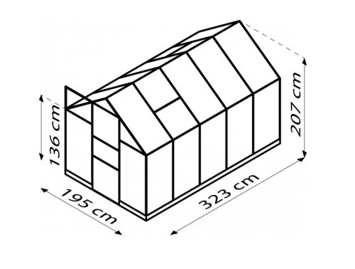 üvegház VITAVIA APOLLO 6200 PC 4 mm fekete színű LG4407