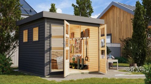 fa kerti ház KARIBU LAHAR 3,5 (11505) terragrau LG4420