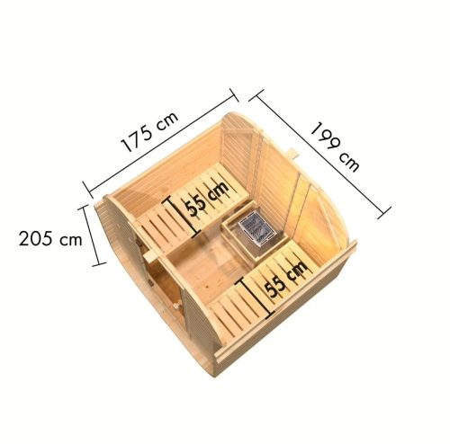 finn szauna KARIBU QUADRO 1 (109) natur LG4536