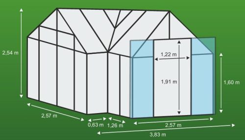 üvegház VITAVIA SIRIUS PC 6 mm zöld színű LG632