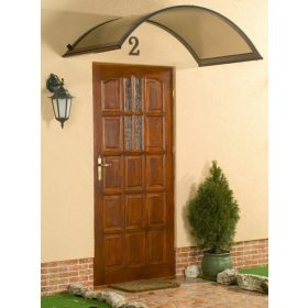   LanitPlast ONYX, ALU bejárati előtető barna, szélesség 1600 x mélység 750 mm, kamrás polikarbonát 4,5 mm