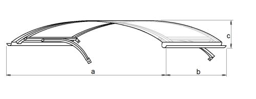 bejárati előtető LANITPLAST ARCO 160/90 fehér LG677