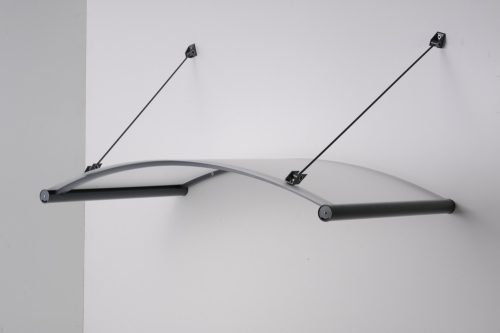 LanitPlast AGAT ALU bejárati előtető, szürke szín, 1500x900mm, átlátszó plexi 4mm