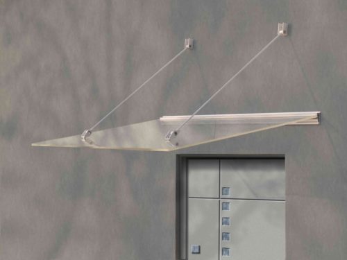 LanitPlast LAZUR, ALU bejárati tető, fehér szín, szélesség 1500 x mélység 970 mm, átlátszó plexiüveg 10 mm