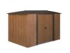 Kerti szerszámtároló ház kb. 1,8x2,4 méter alapterület, fém, famintázatú barna színű, ARROW WOODLAKE 86
