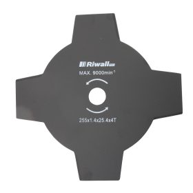   Riwall PRO Vágókés fűkaszához 4-ágú, 255mm,  belső furat 25,4 mm, vastagság 1,4 mm