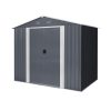 Riwall RMSA 6x8 antracit fém kerti tároló 2,4 x 1,7 m nyeregtetővel (antracit) Alapterület: 162 x 226 cm