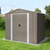 Riwall RMSA 6x8 Brown fém kerti tároló 2,4 x 1,7 m nyeregtetővel (barna) Alapterület: 162 x 226 cm