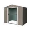 Riwall RMSA 6x8 Brown fém kerti tároló 2,4 x 1,7 m nyeregtetővel (barna) Alapterület: 162 x 226 cm